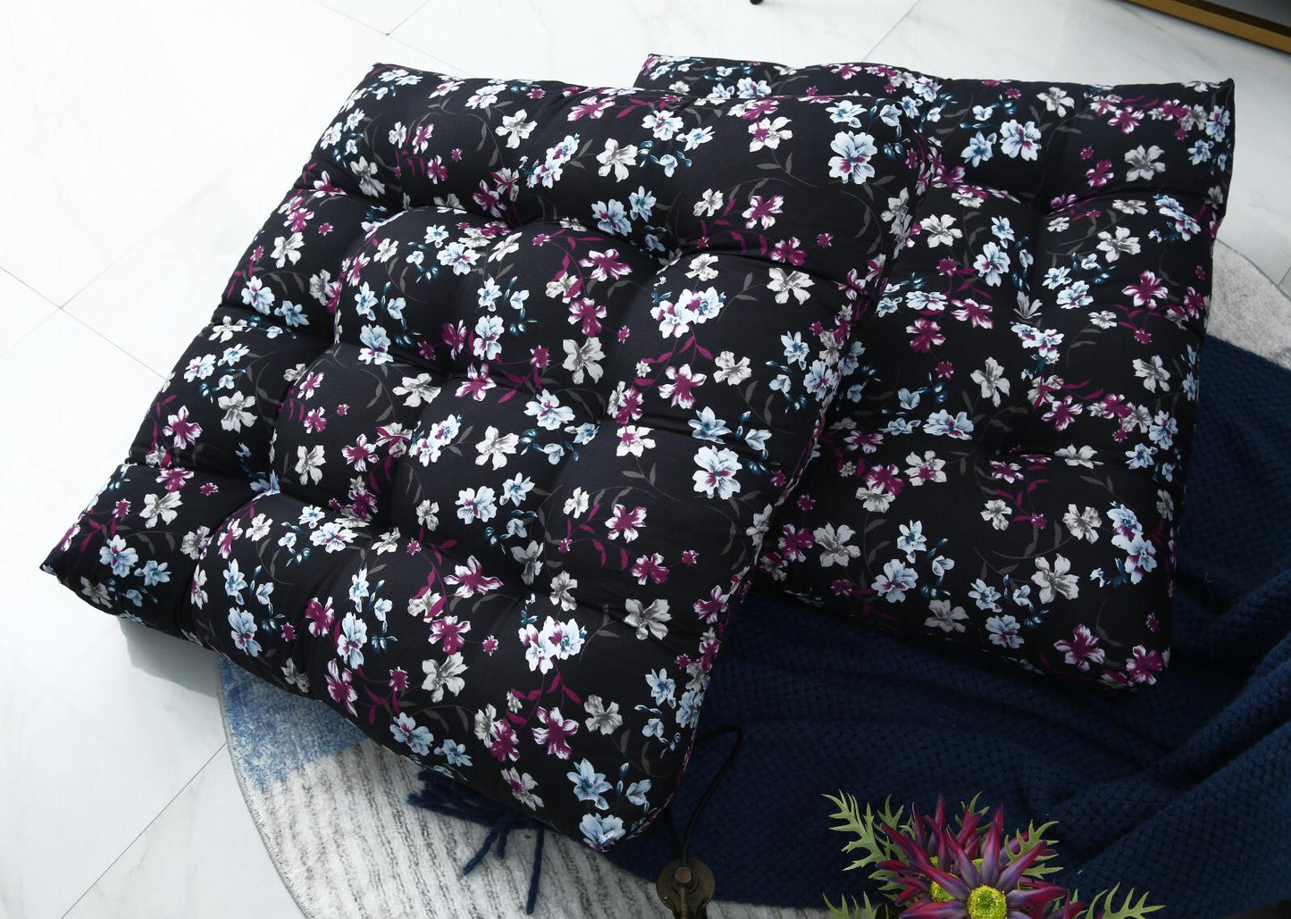 Digital Printed Square Floor Cushions-Rosemary cushions Apricot
