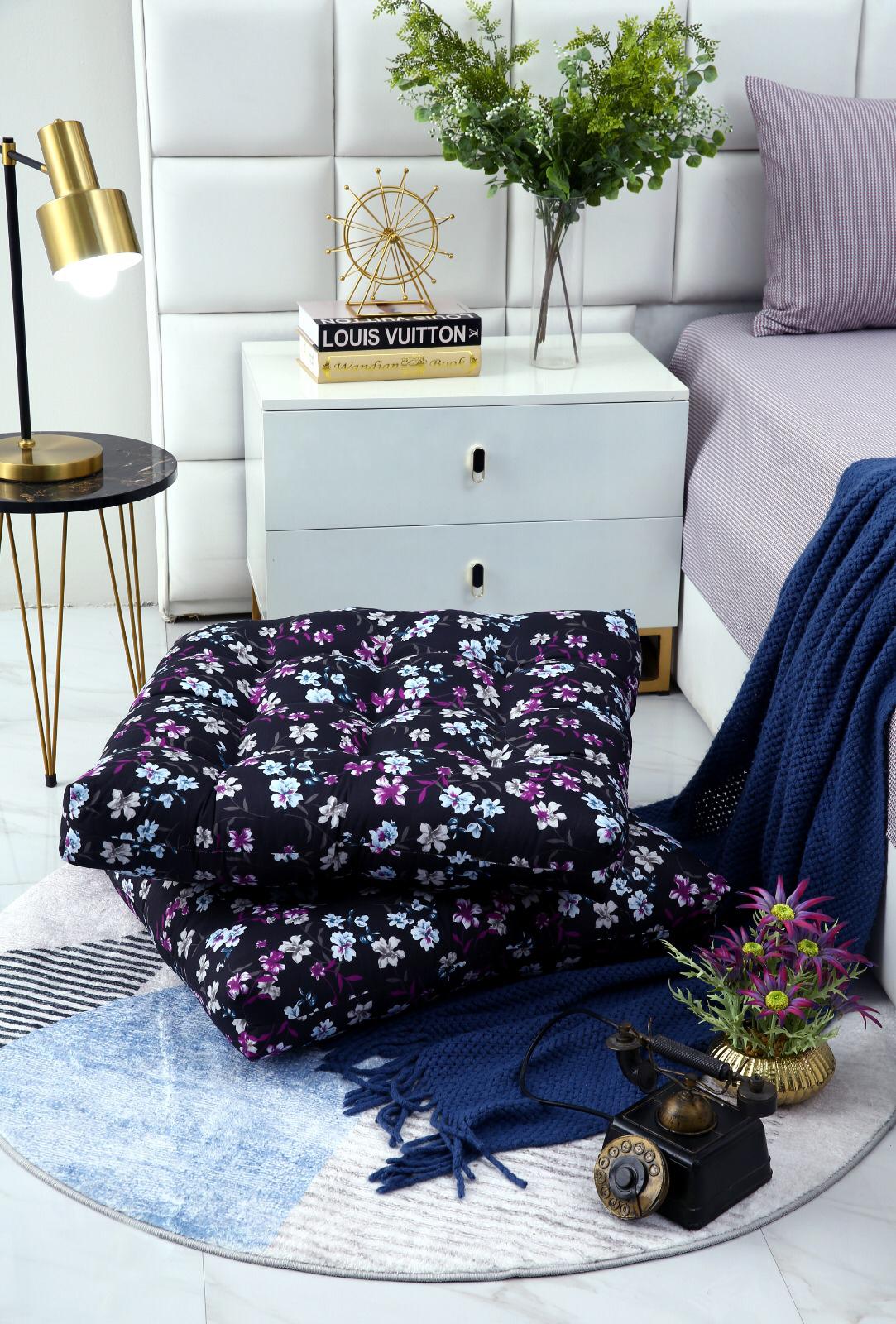 Digital Printed Square Floor Cushions-Rosemary cushions Apricot