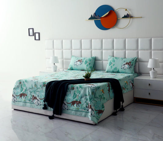 3 PCs Double Bed Sheet-DB233 Bed Sheets Apricot