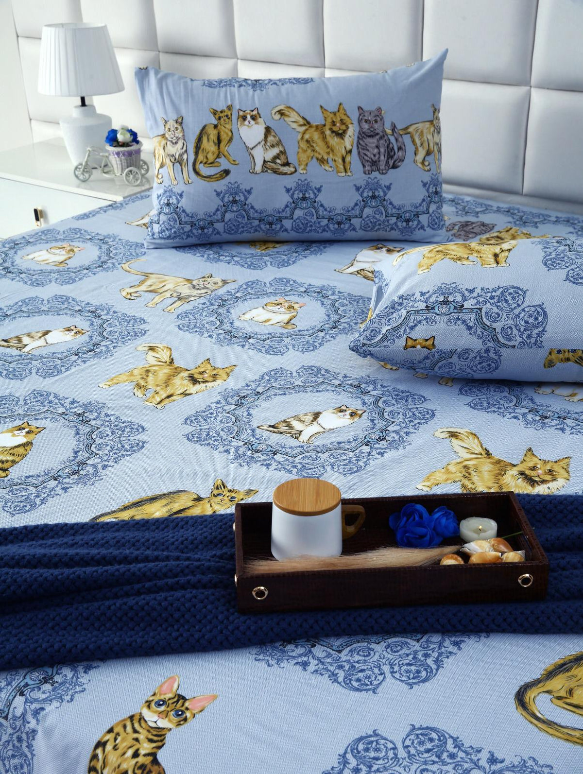 3 PCs Double Bed Sheet-AP0052 Bed Sheets Apricot