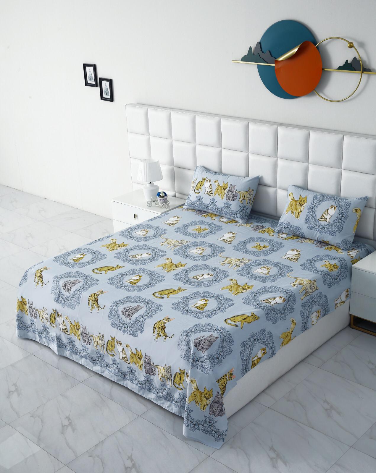 3 PCs Double Bed Sheet-AP0052 Bed Sheets Apricot