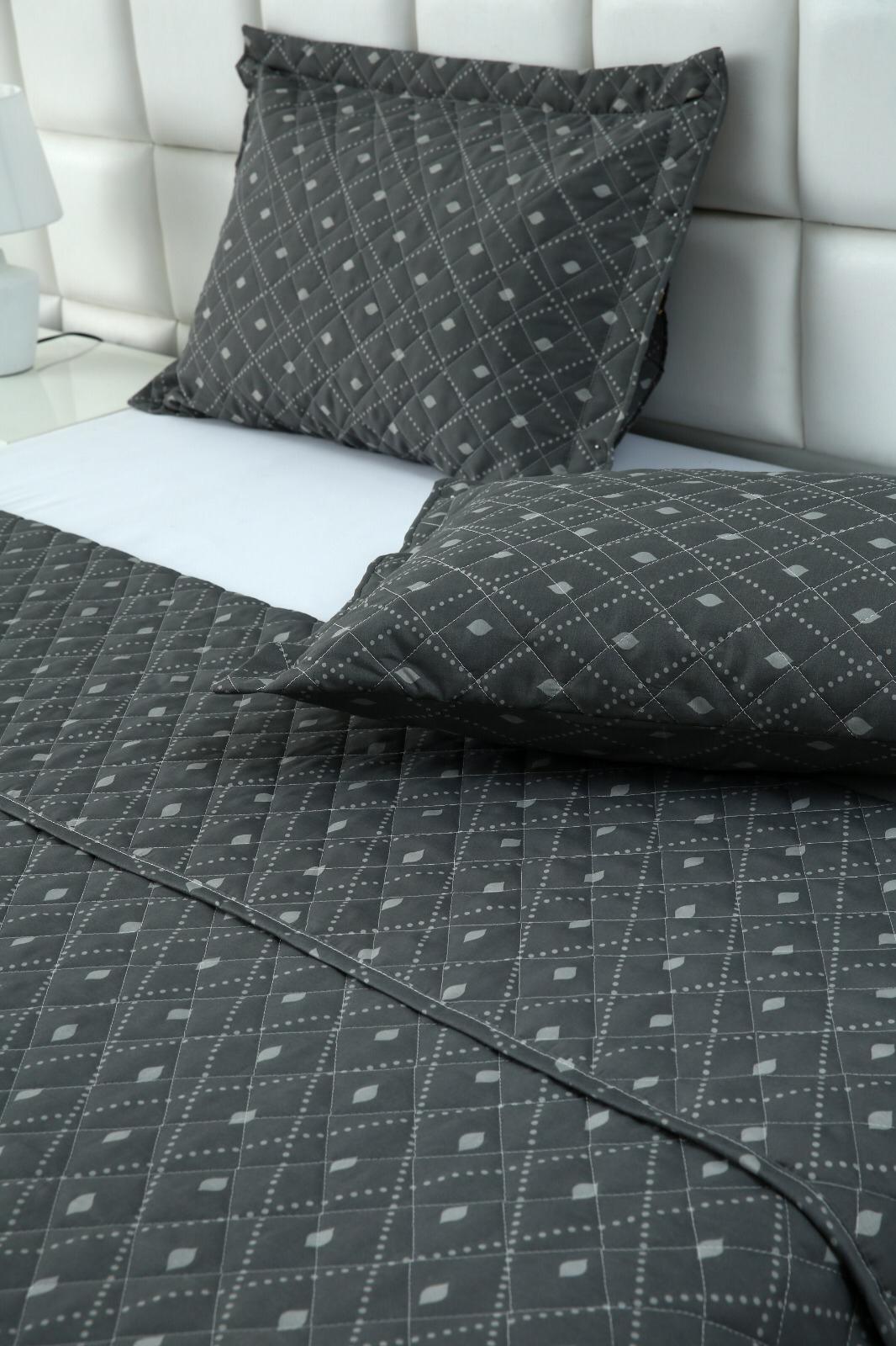 3 PCs Printed Bed Spread Set-Onyx Geometric Bed Spread Apricot