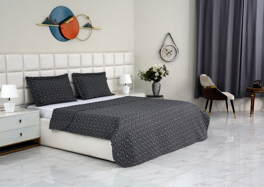 3 PCs Printed Bed Spread Set-Onyx Geometric Bed Spread Apricot