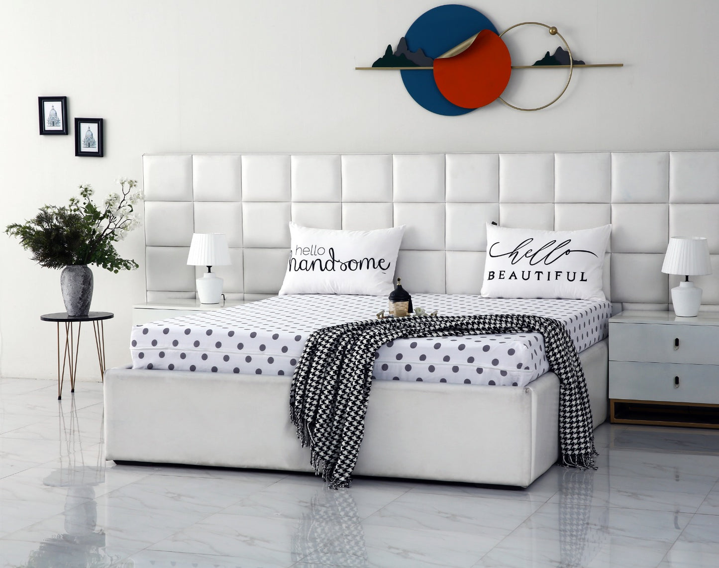 Zipper Mattress Cover Printed-Bold Polka Protectors Apricot