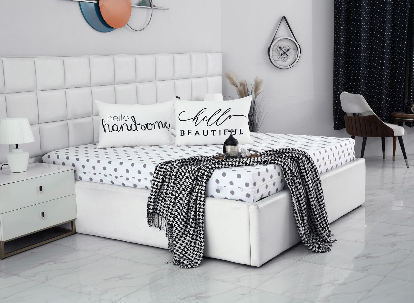 Zipper Mattress Cover Printed-Bold Polka Protectors Apricot