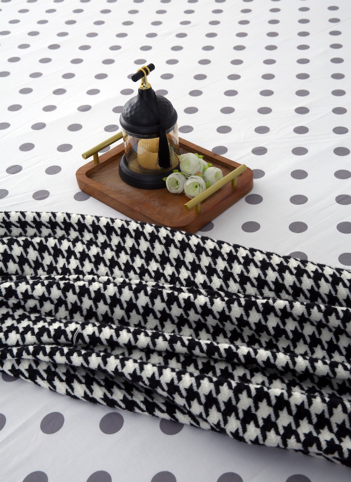 Zipper Mattress Cover Printed-Bold Polka Protectors Apricot