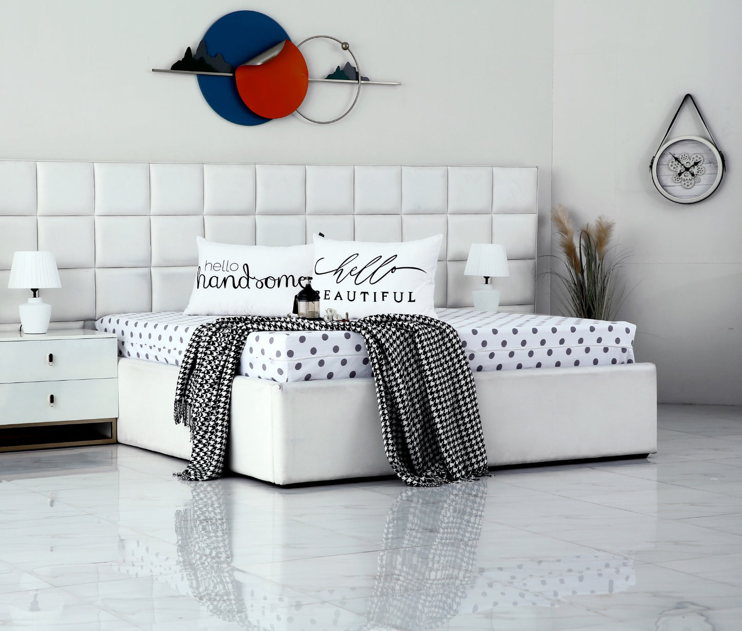 Zipper Mattress Cover Printed-Bold Polka Protectors Apricot