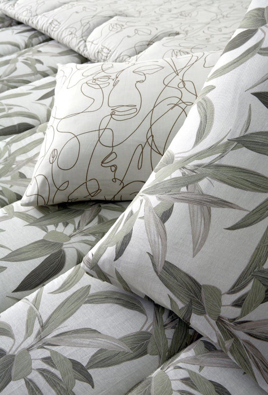 5 PCs Single Comforter Set-Pine Comforters Apricot