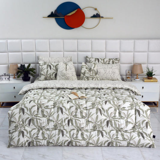 8 PCs Winter Comforter Set-Pine Comforters Apricot