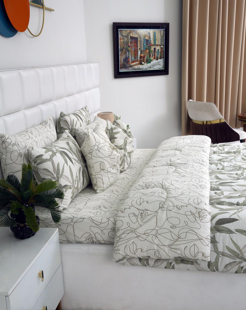 8 PCs Winter Comforter Set-Pine