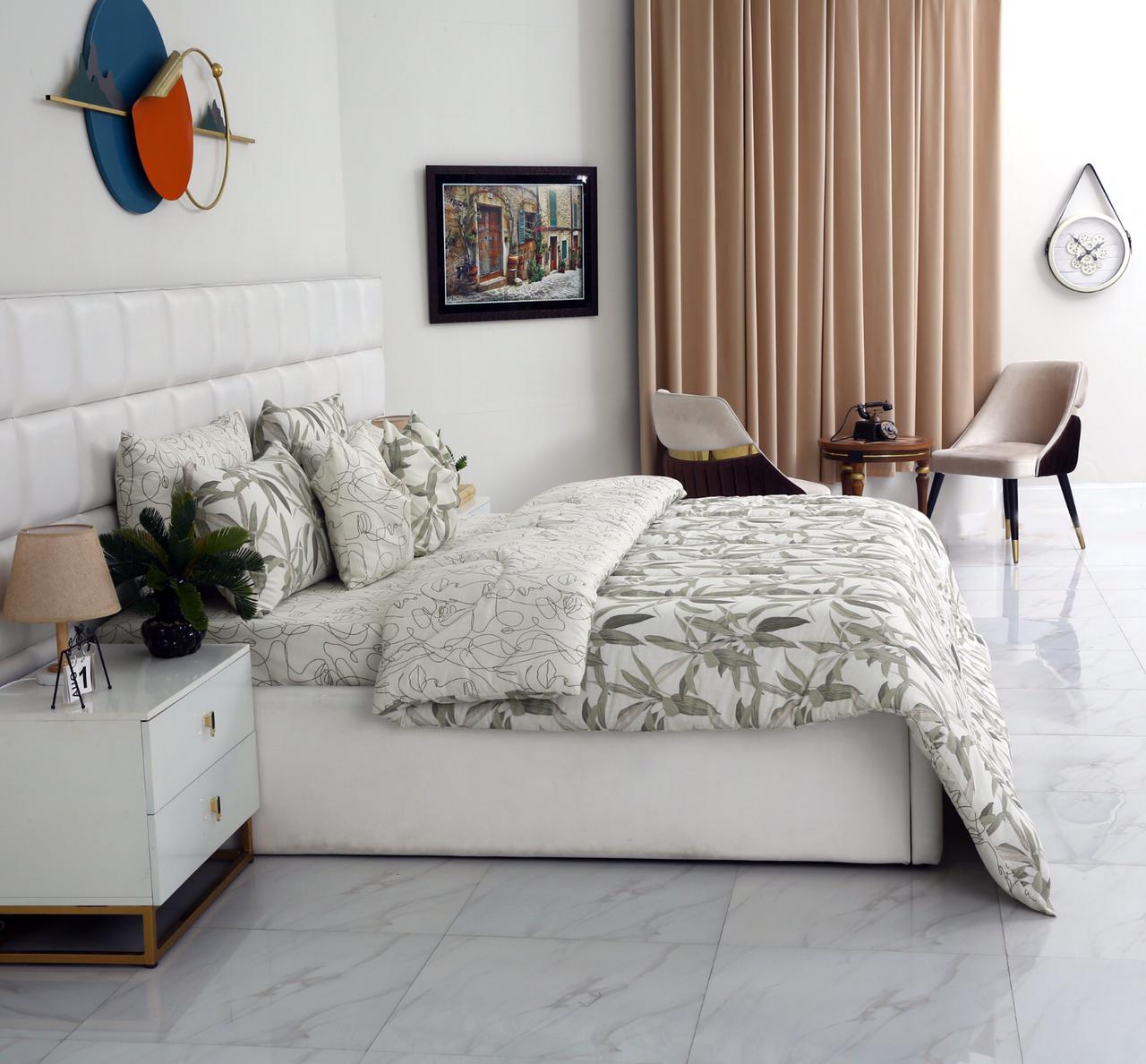 8 PCs Winter Comforter Set-Pine