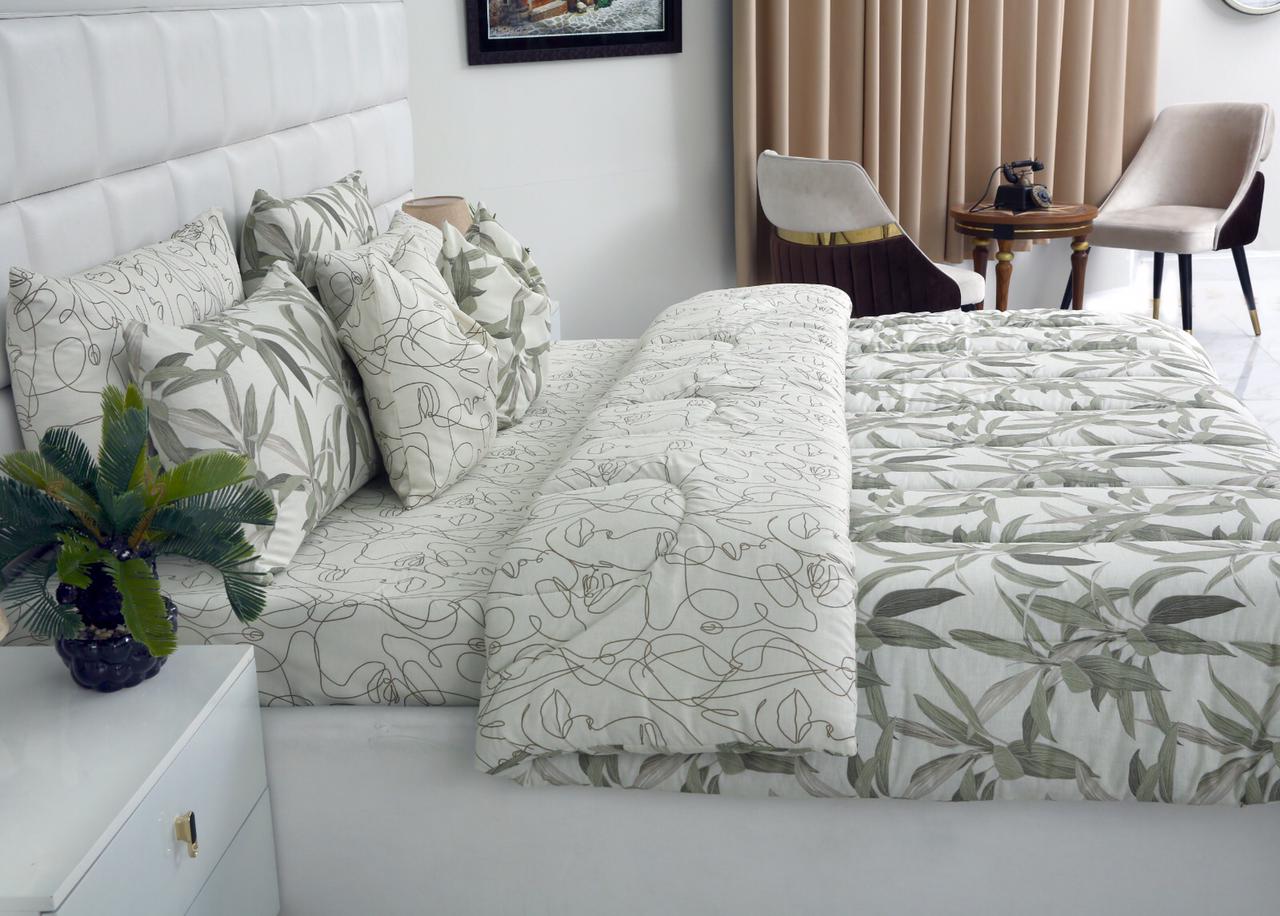 8 PCs Winter Comforter Set-Pine