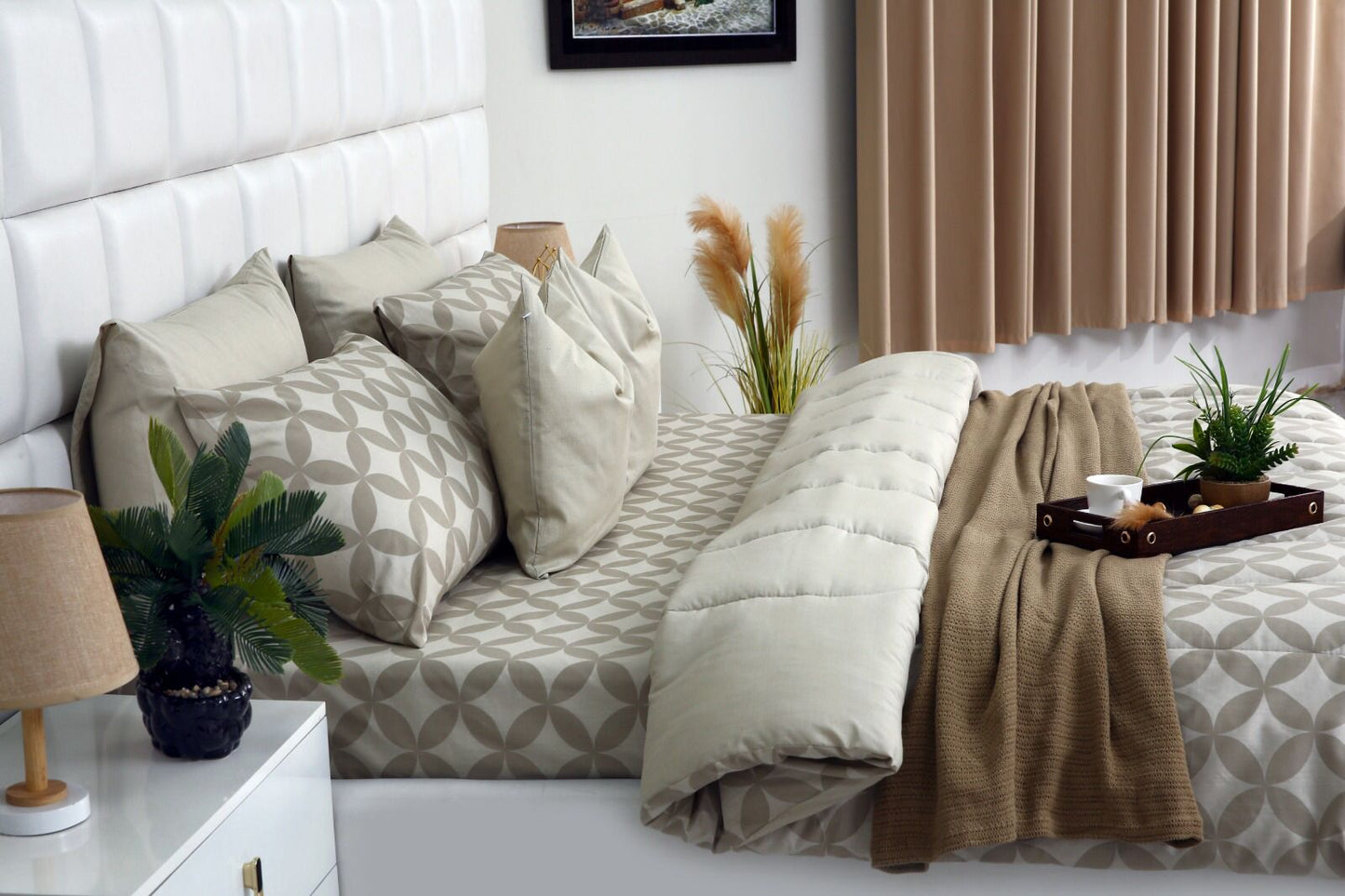 8 PCs Winter Comforter Set-Russet Comforters Apricot