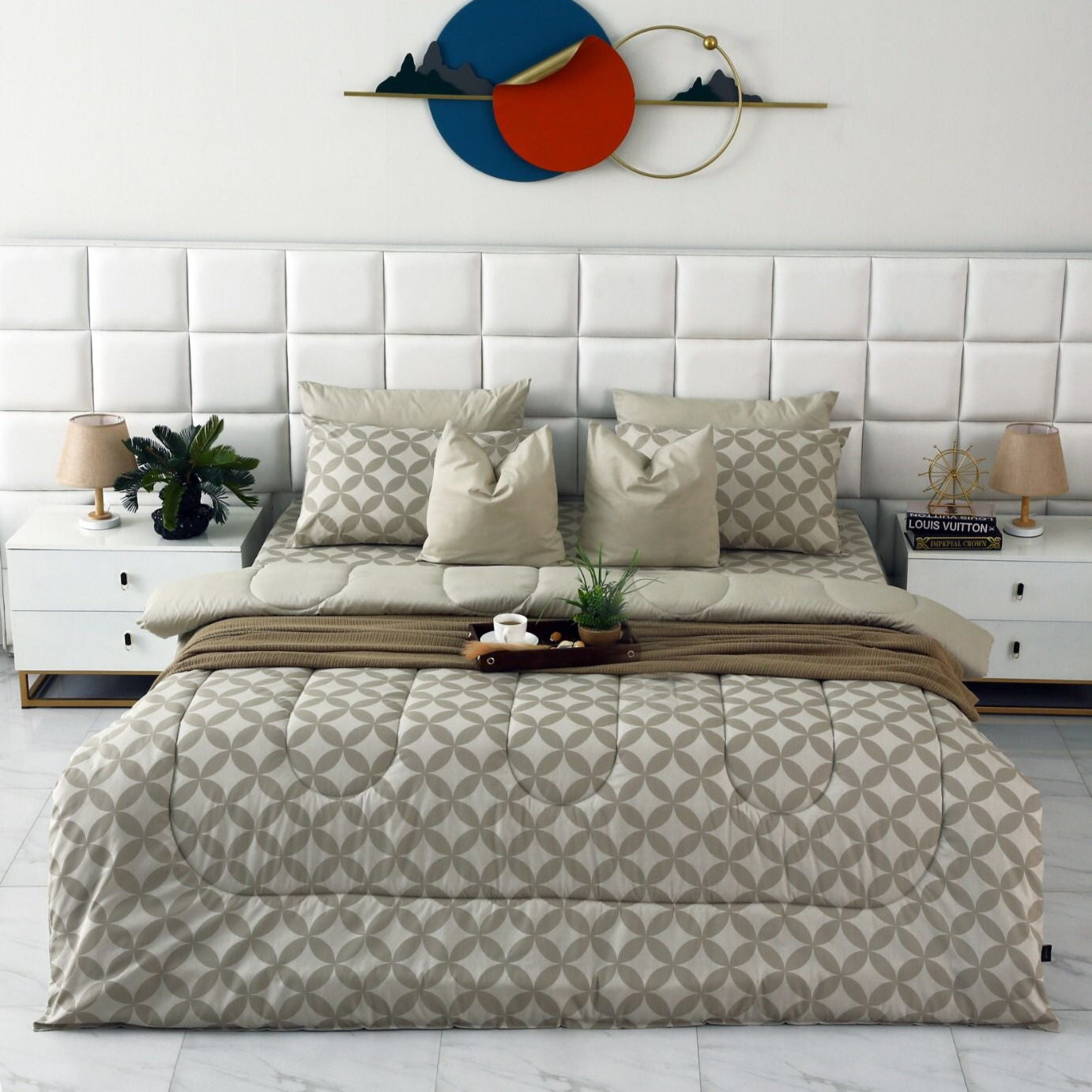 8 PCs Winter Comforter Set-Russet Comforters Apricot