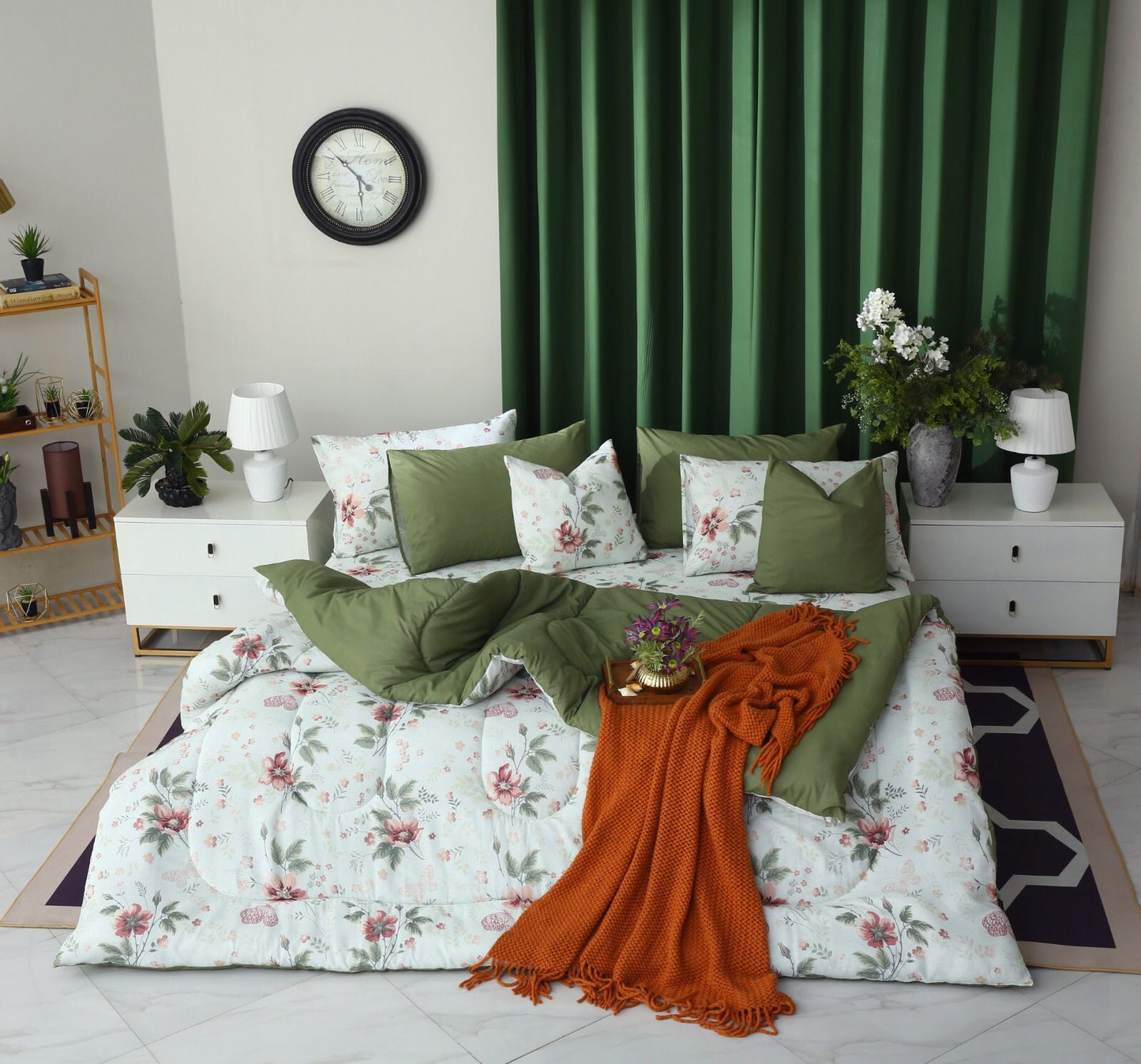 8 PCs Winter Comforter Set-Rosa