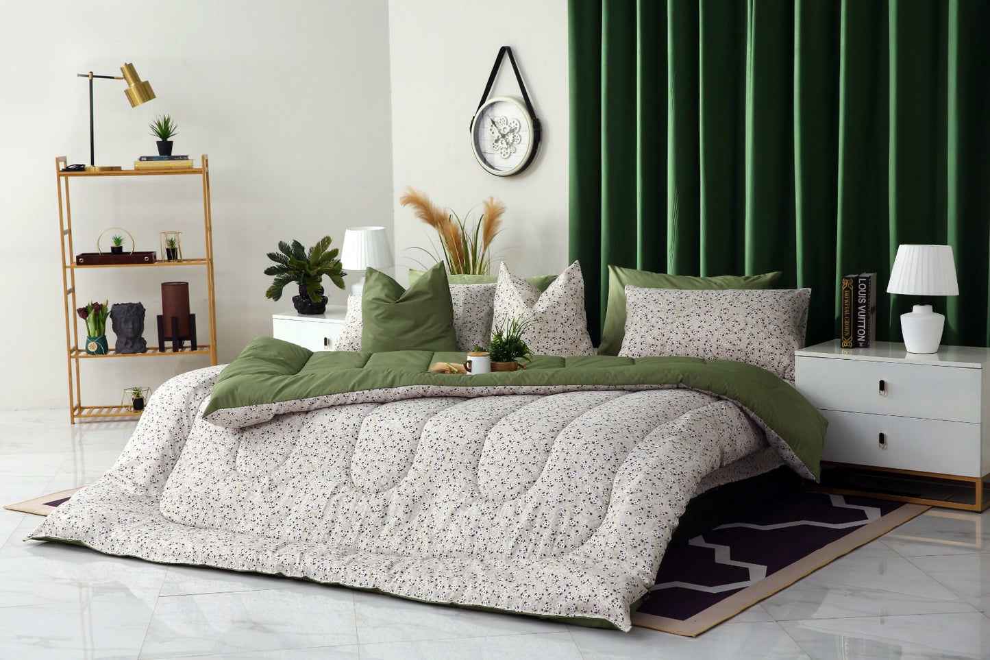 8 PCs Winter Comforter Set-Tiny Flowers