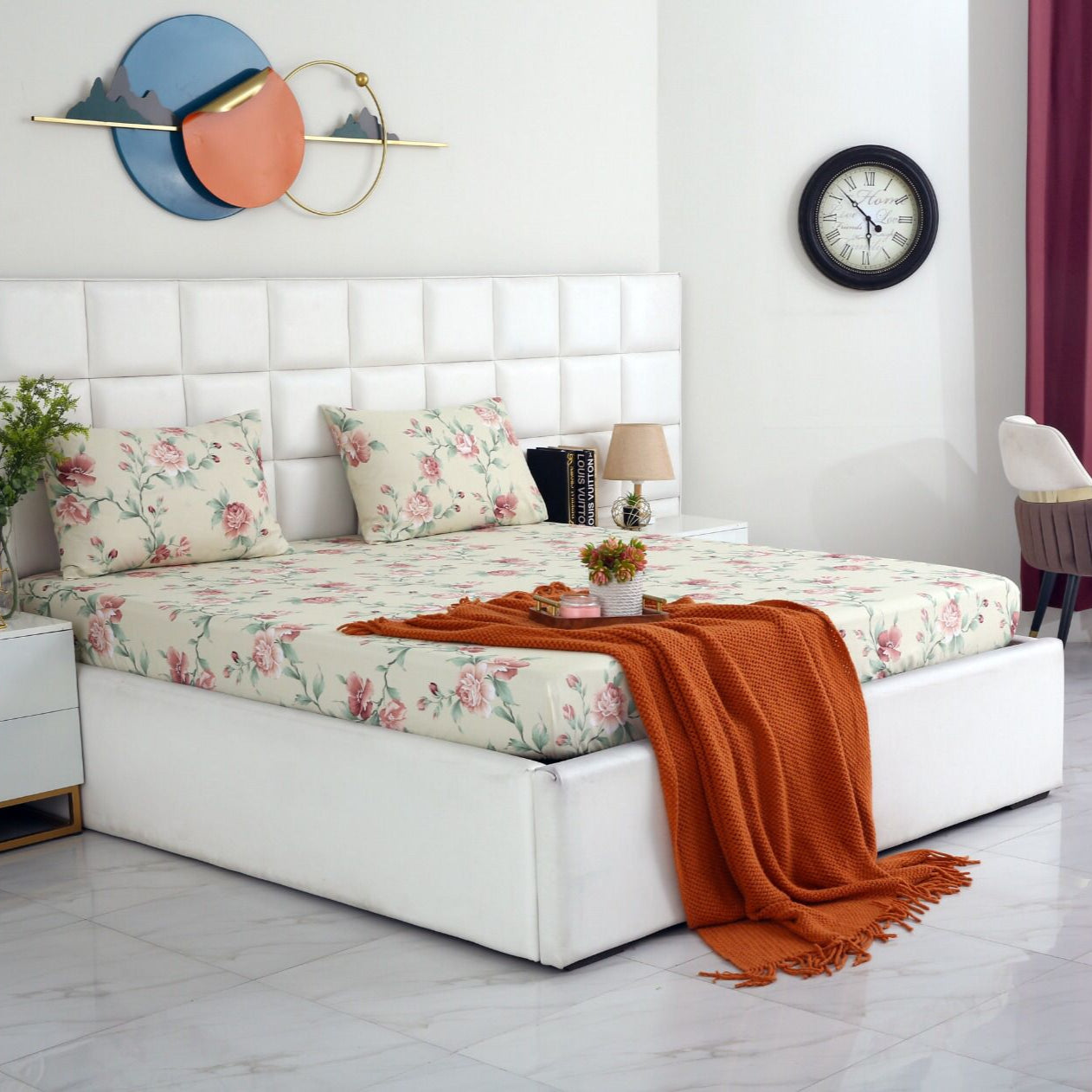 Fitted Bed Sheet-Rosa Fitted Sheets Apricot