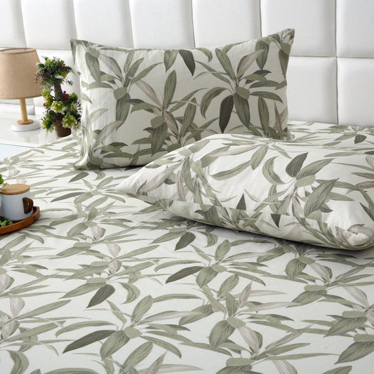 3 PCs Double Bed Sheet-Pine Bed Sheets Apricot