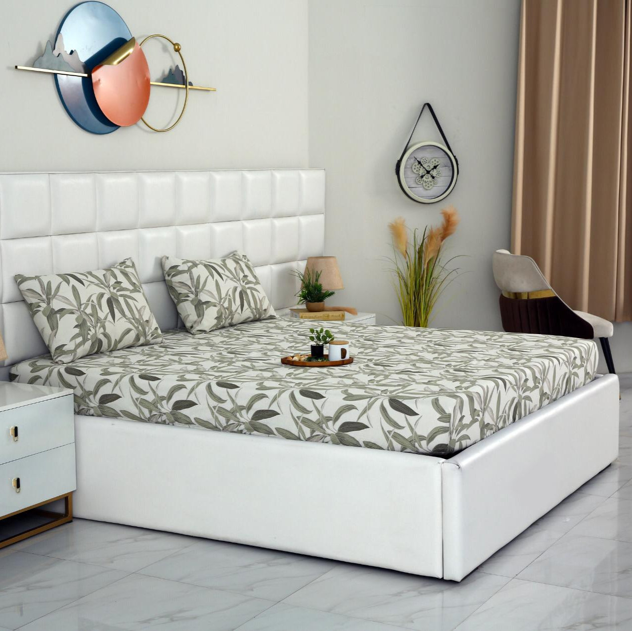 Fitted Bed Sheet-Pines Fitted Sheets Apricot