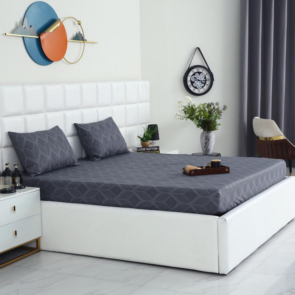 Fitted Bed Sheet-Ash Black Fitted Sheets Apricot