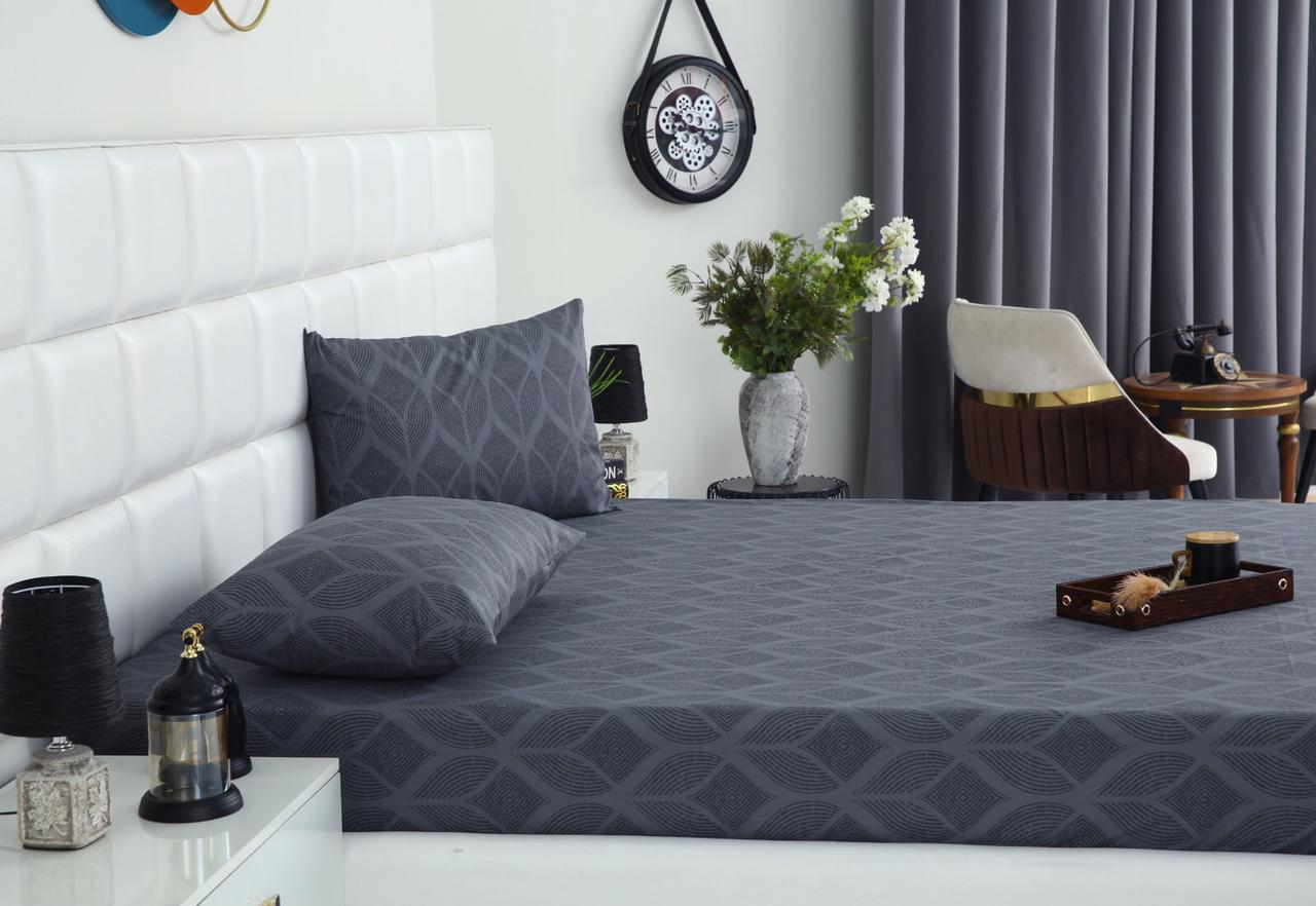 Fitted Bed Sheet-Ash Black Fitted Sheets Apricot
