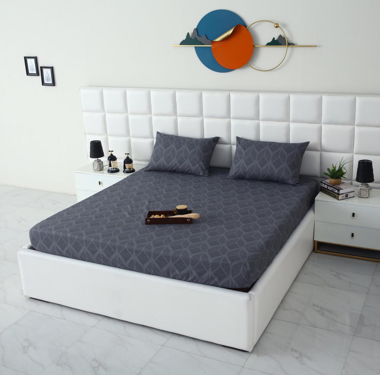 Fitted Bed Sheet-Ash Black Fitted Sheets Apricot