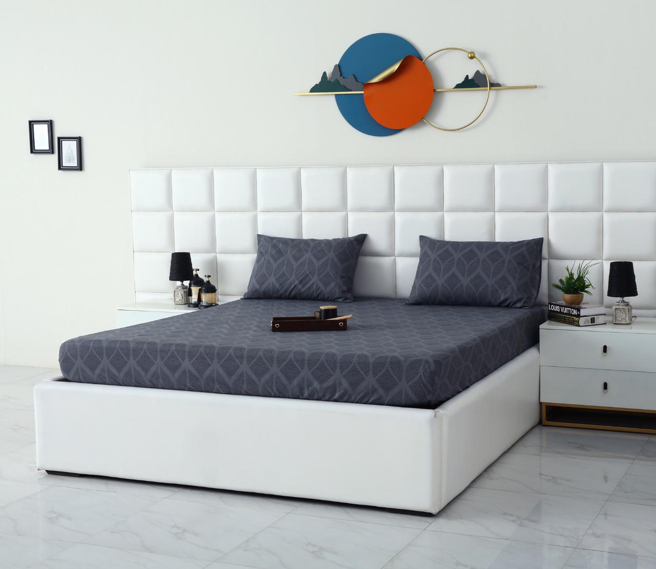 Fitted Bed Sheet-Ash Black Fitted Sheets Apricot