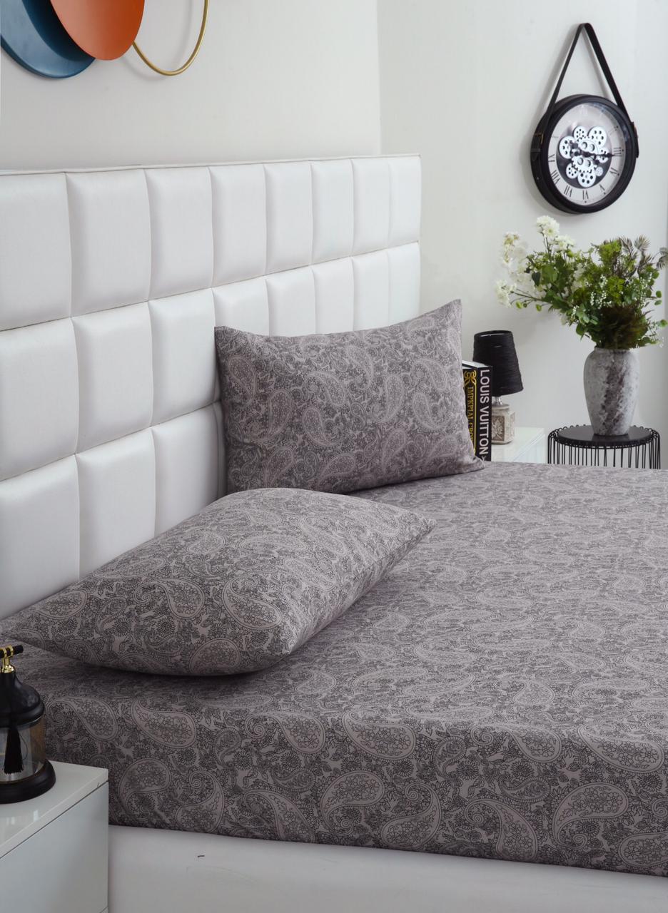 Fitted Bed Sheet-Paisley Fitted Sheets Apricot
