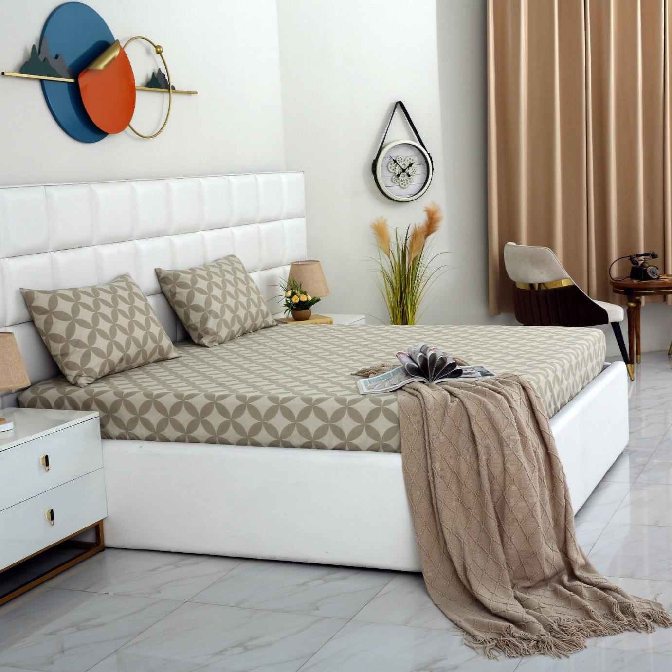 Fitted Bed Sheet-Russet Fitted Sheets Apricot