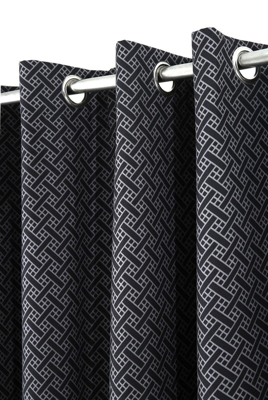 2 PCs Blackout Room Curtains-Plaid Curtains Apricot