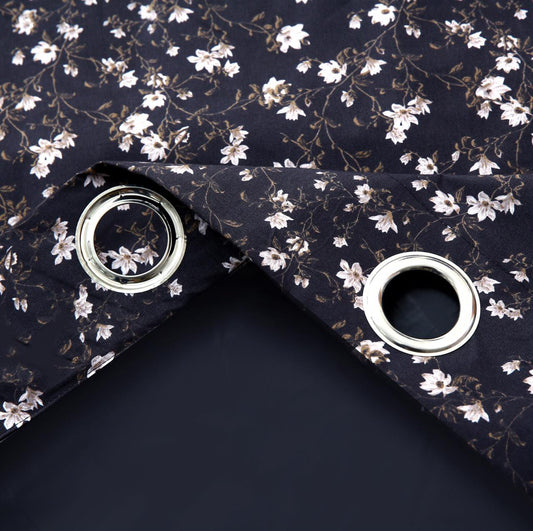 2 PCs Blackout Room Curtains-White Jazmin Curtains Apricot