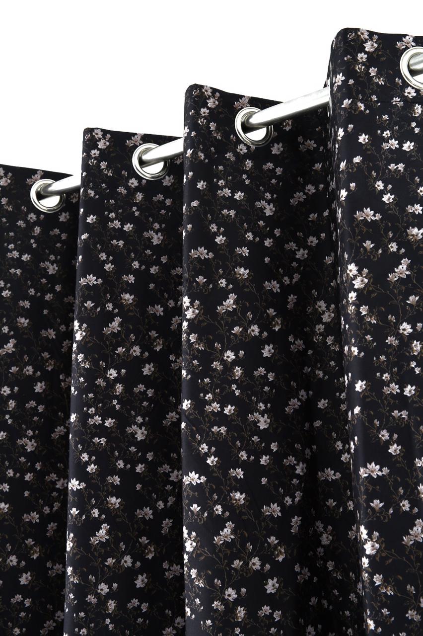 2 PCs Blackout Room Curtains-White Jazmin Curtains Apricot