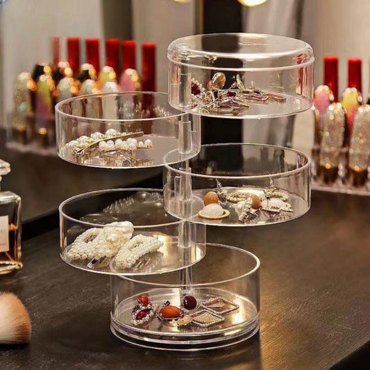 360° Rotatable Jewelry Organizer-SA2411-58 Cosmetic Organizer Apricot