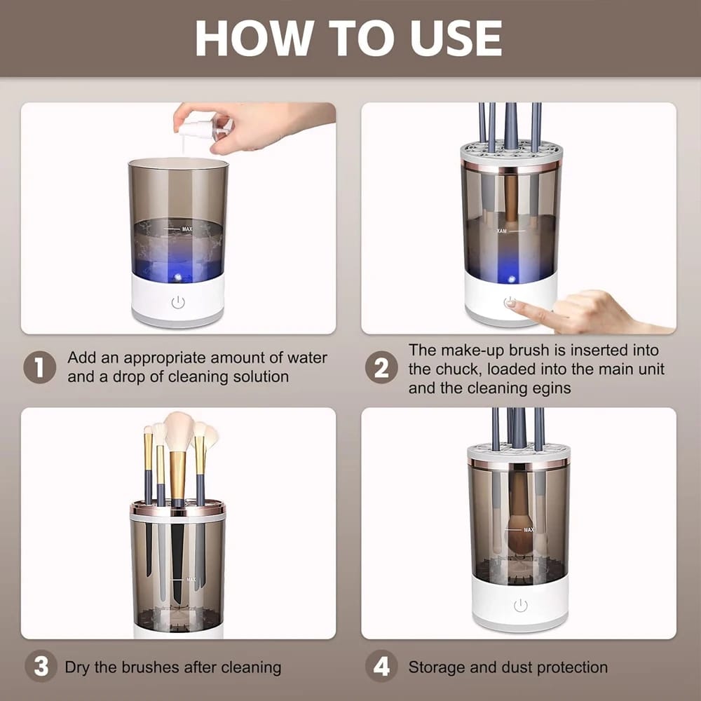 Electric Makeup Brush Cleaning Machine-SA2408-194 Cosmetic Organizer Apricot