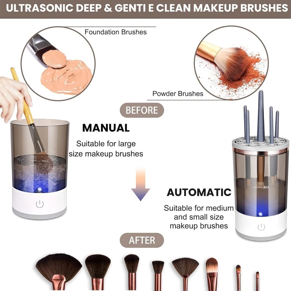 Electric Makeup Brush Cleaning Machine-SA2408-194 Cosmetic Organizer Apricot