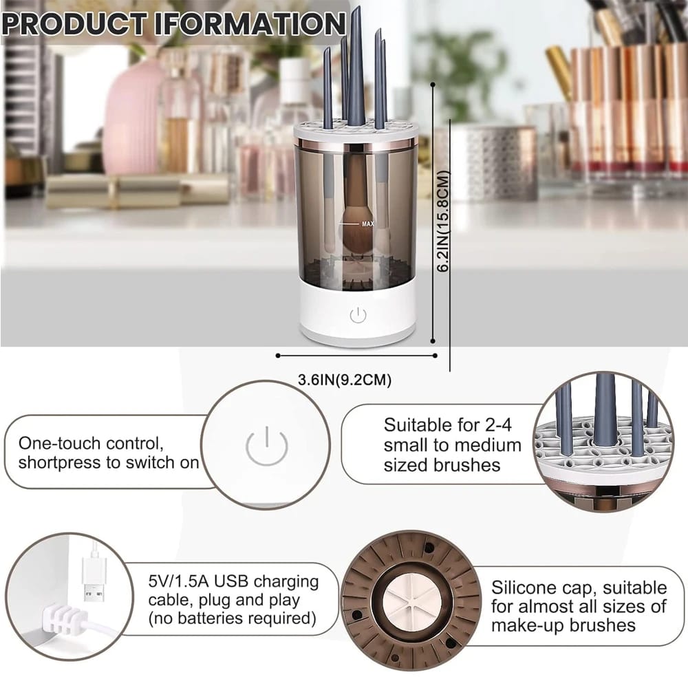 Electric Makeup Brush Cleaning Machine-SA2408-194 Cosmetic Organizer Apricot