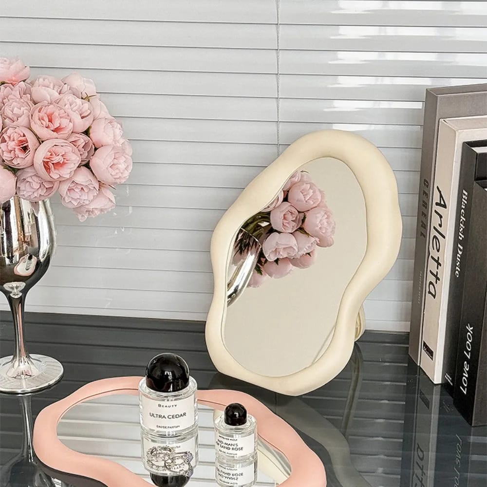 Cloud Makeup Mirror With Stand-SA2408-211 Mirror Apricot
