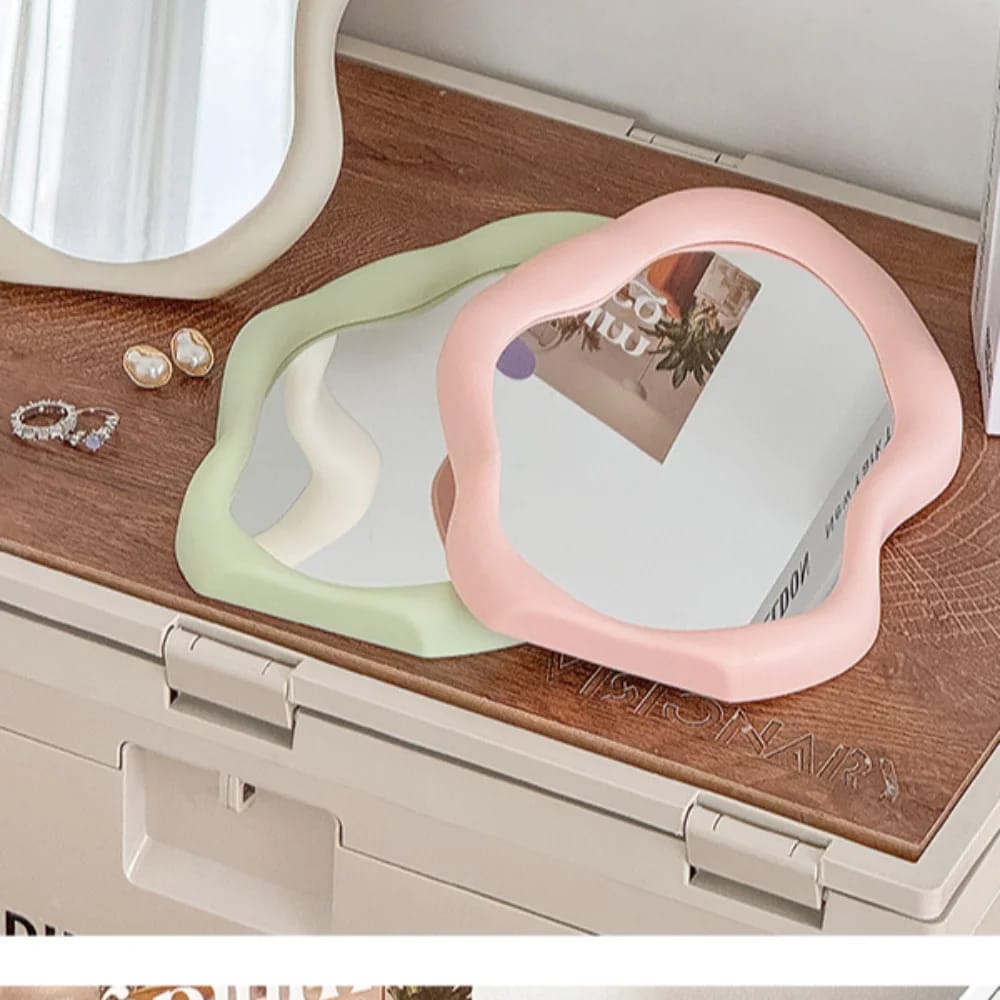 Cloud Makeup Mirror With Stand-SA2408-212 Mirror Apricot