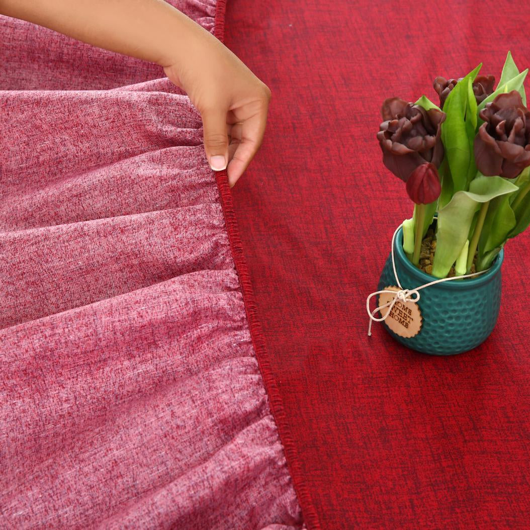 Fitted Bed Sheet-Maroon Texture Fitted Sheets Apricot