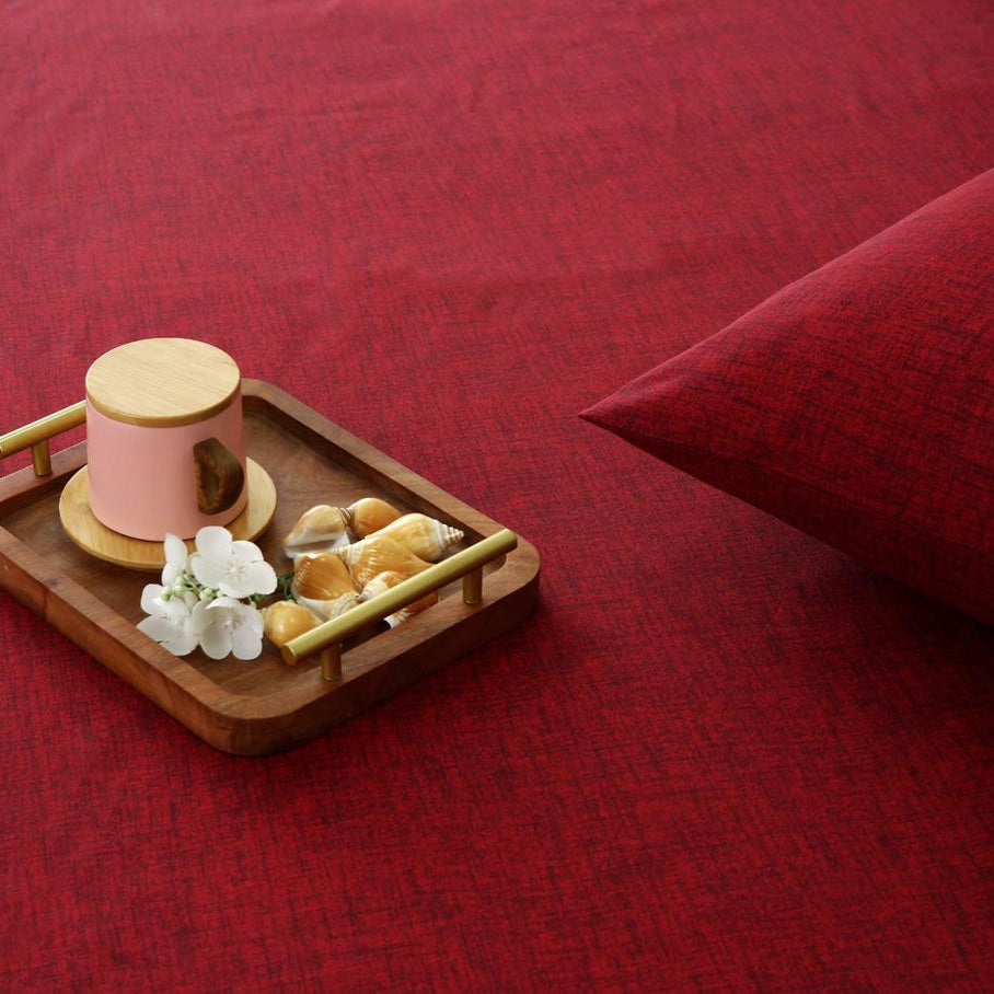 Fitted Bed Sheet-Maroon Texture Fitted Sheets Apricot