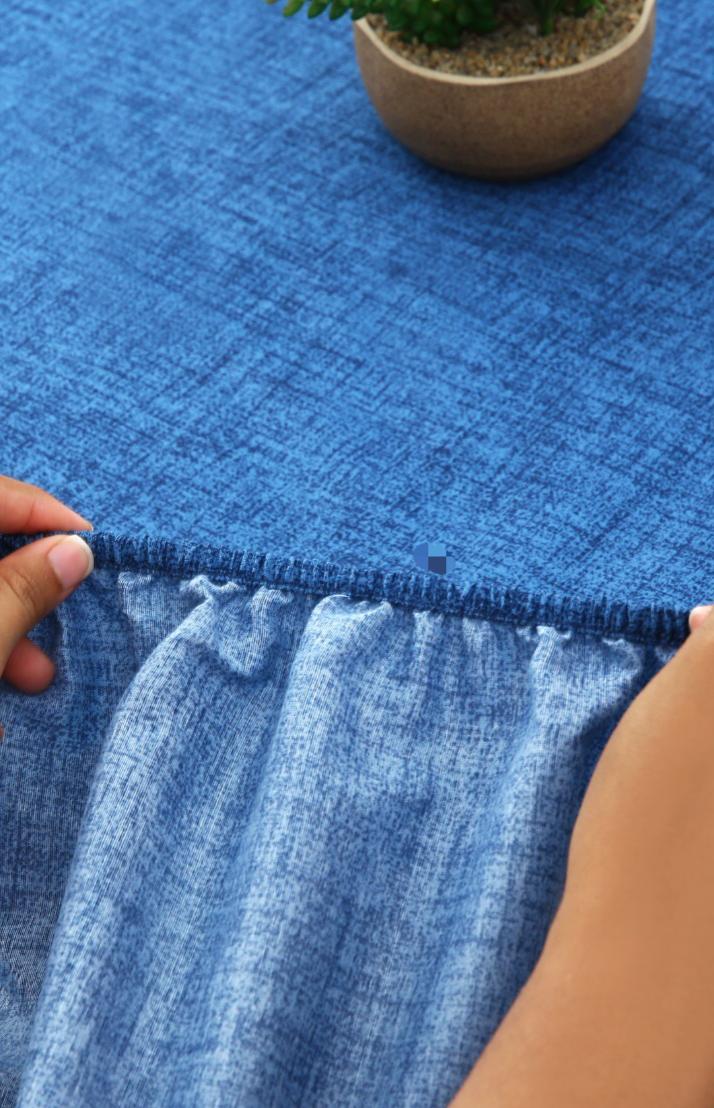 Fitted Bed Sheet-Blue Texture Fitted Sheets Apricot