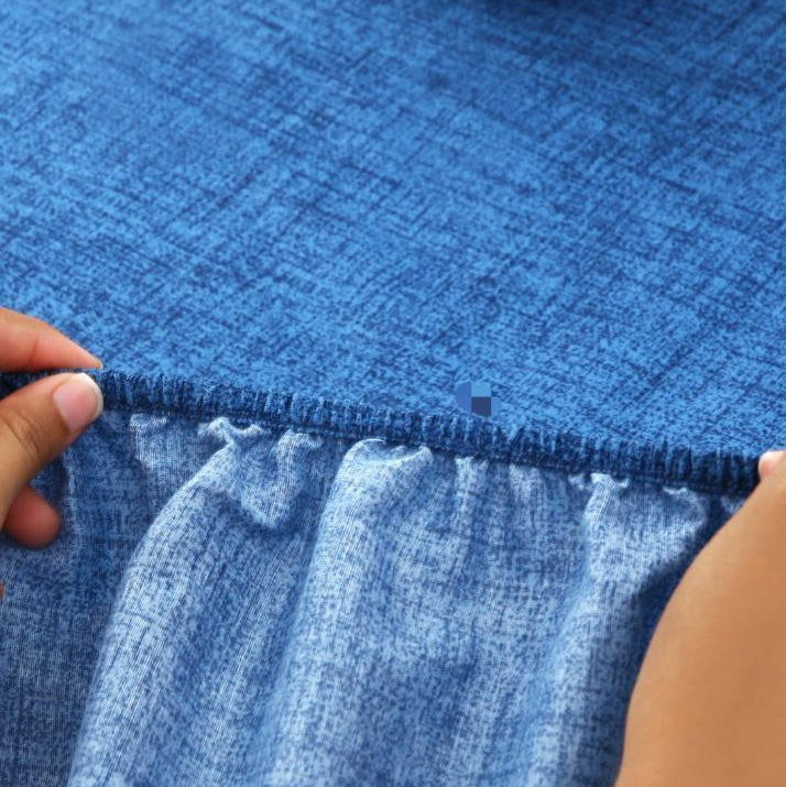 Fitted Bed Sheet-Blue Texture Fitted Sheets Apricot