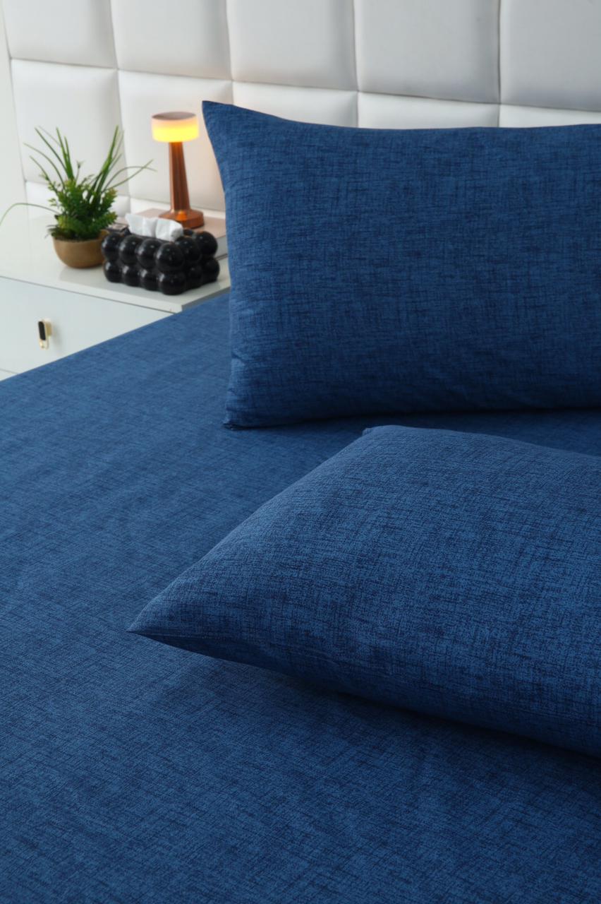 Fitted Bed Sheet-Blue Texture Fitted Sheets Apricot