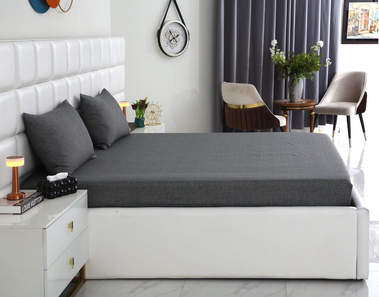 Fitted Bed Sheet-Grey Texture Fitted Sheets Apricot