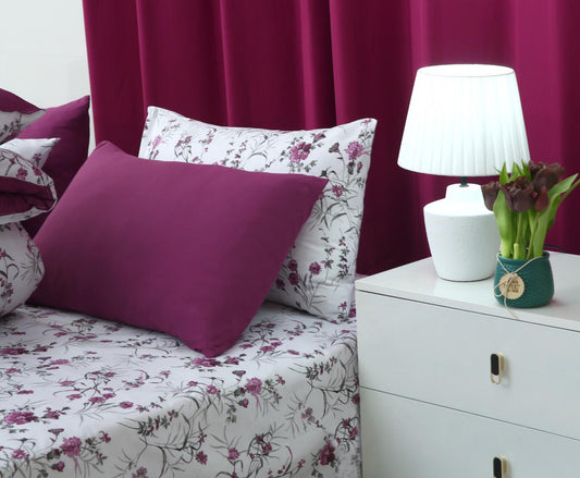 5 PCs Single Comforter Set-Plum Petals Comforters Apricot