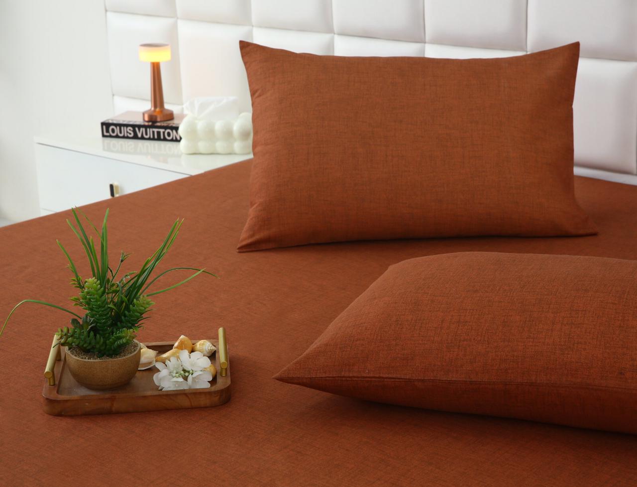 Fitted Bed Sheet-Brown Texture Fitted Sheets Apricot