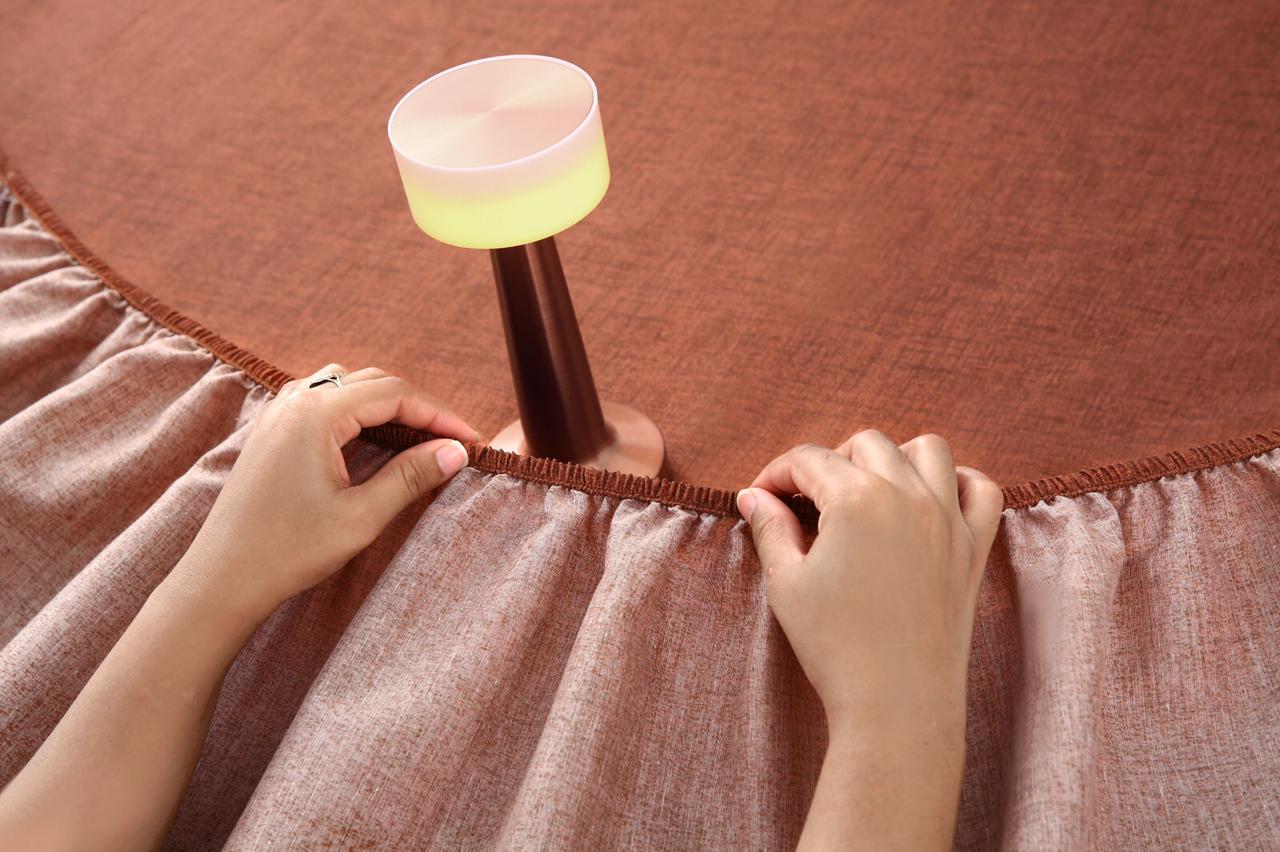 Fitted Bed Sheet-Brown Texture Fitted Sheets Apricot