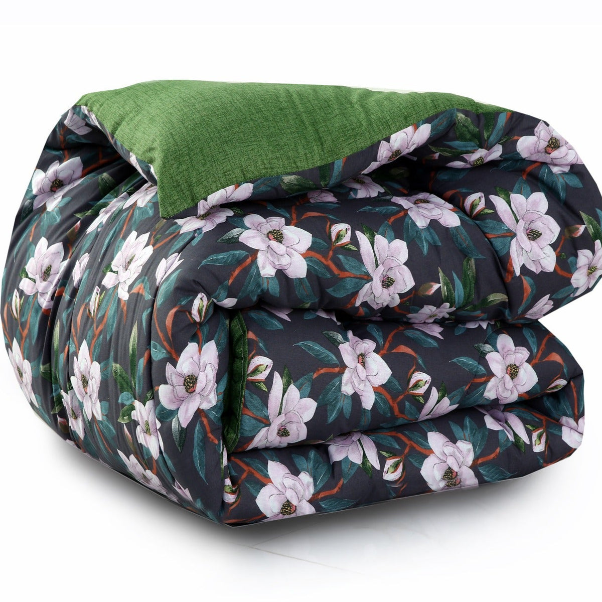 8 PCs Winter Razai Set-Snowy Petal Comforters Apricot
