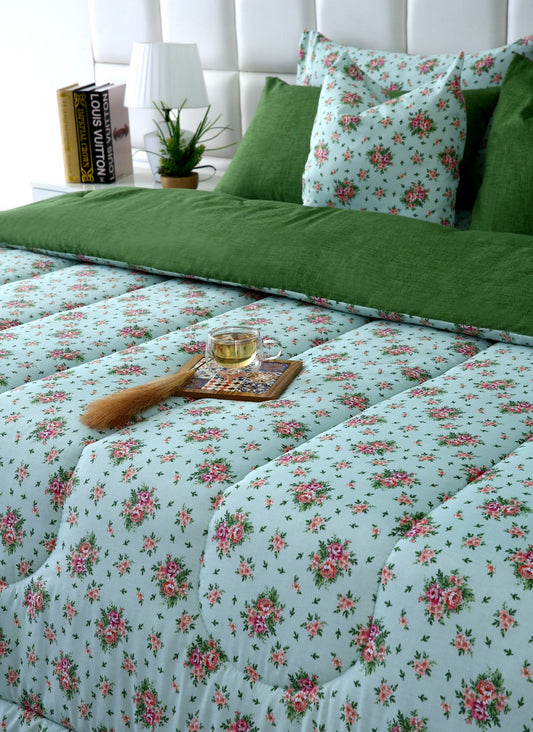 5 PCs Single Comforter Set-Verdant Comforters Apricot