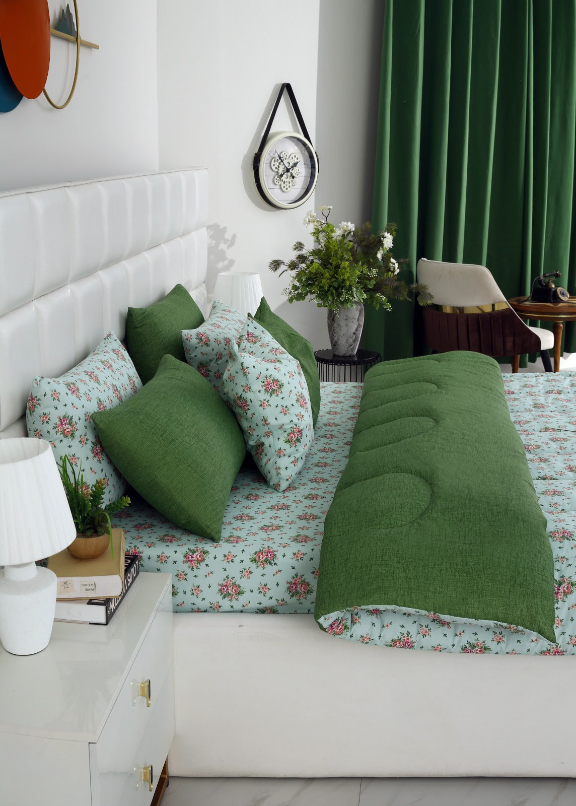 8 PCs Winter Comforter Set-Verdant
